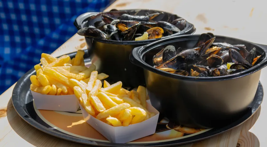 Frytki belgijskie i moules